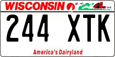 WI license plate 244XTK