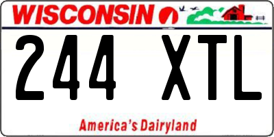 WI license plate 244XTL