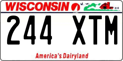 WI license plate 244XTM