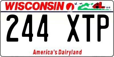 WI license plate 244XTP