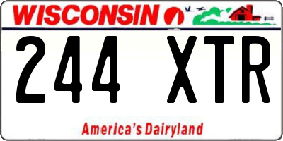 WI license plate 244XTR