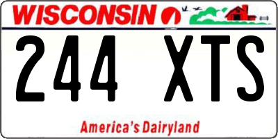 WI license plate 244XTS