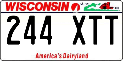 WI license plate 244XTT