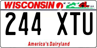 WI license plate 244XTU