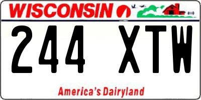 WI license plate 244XTW