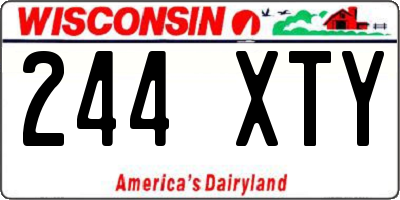 WI license plate 244XTY