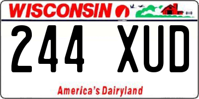 WI license plate 244XUD