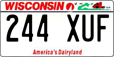 WI license plate 244XUF