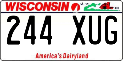 WI license plate 244XUG