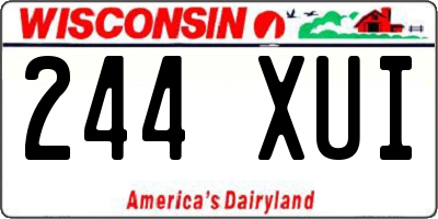 WI license plate 244XUI