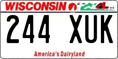 WI license plate 244XUK