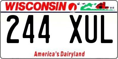 WI license plate 244XUL