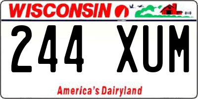 WI license plate 244XUM