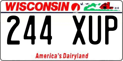 WI license plate 244XUP