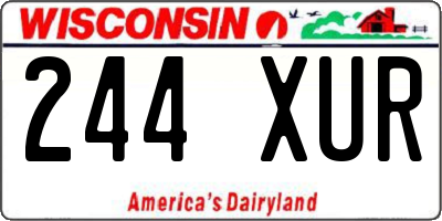 WI license plate 244XUR