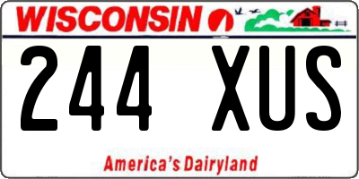 WI license plate 244XUS