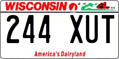 WI license plate 244XUT