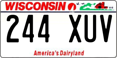 WI license plate 244XUV