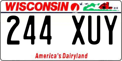 WI license plate 244XUY