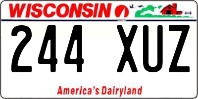 WI license plate 244XUZ