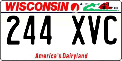 WI license plate 244XVC