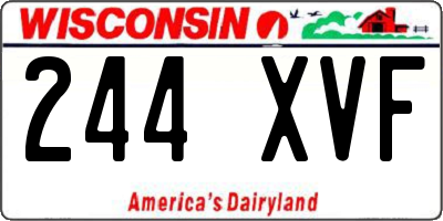 WI license plate 244XVF