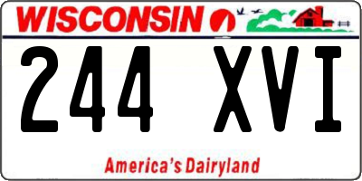 WI license plate 244XVI