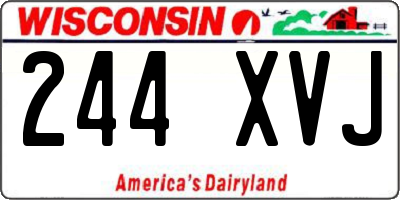 WI license plate 244XVJ