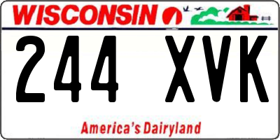 WI license plate 244XVK
