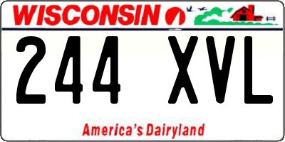 WI license plate 244XVL