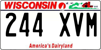 WI license plate 244XVM