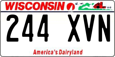 WI license plate 244XVN
