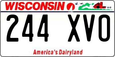 WI license plate 244XVO