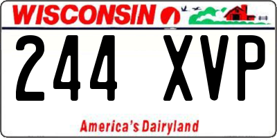 WI license plate 244XVP