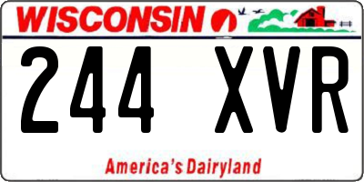WI license plate 244XVR