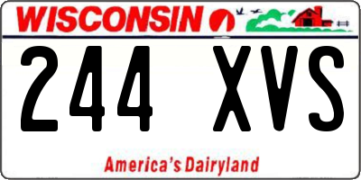 WI license plate 244XVS