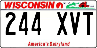 WI license plate 244XVT