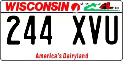 WI license plate 244XVU