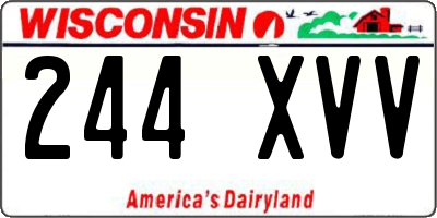 WI license plate 244XVV