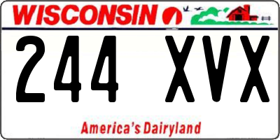WI license plate 244XVX