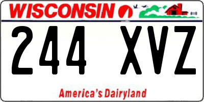 WI license plate 244XVZ