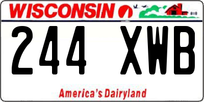 WI license plate 244XWB