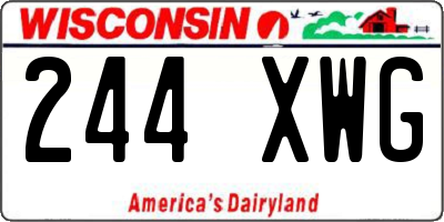 WI license plate 244XWG