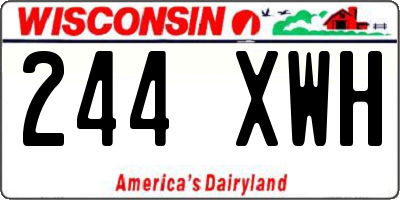 WI license plate 244XWH