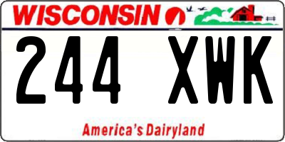 WI license plate 244XWK