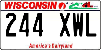 WI license plate 244XWL