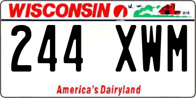 WI license plate 244XWM