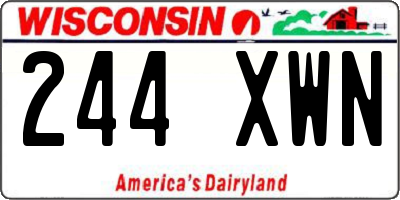 WI license plate 244XWN