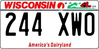 WI license plate 244XWO