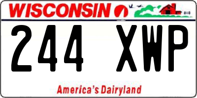 WI license plate 244XWP